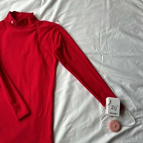 Under Armour Women's Long Sleeve Mock Neck Top - Vibrant Red - Medium - Picture 12 of 12